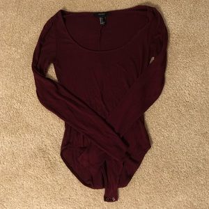 Forever 21 Maroon Bodysuit